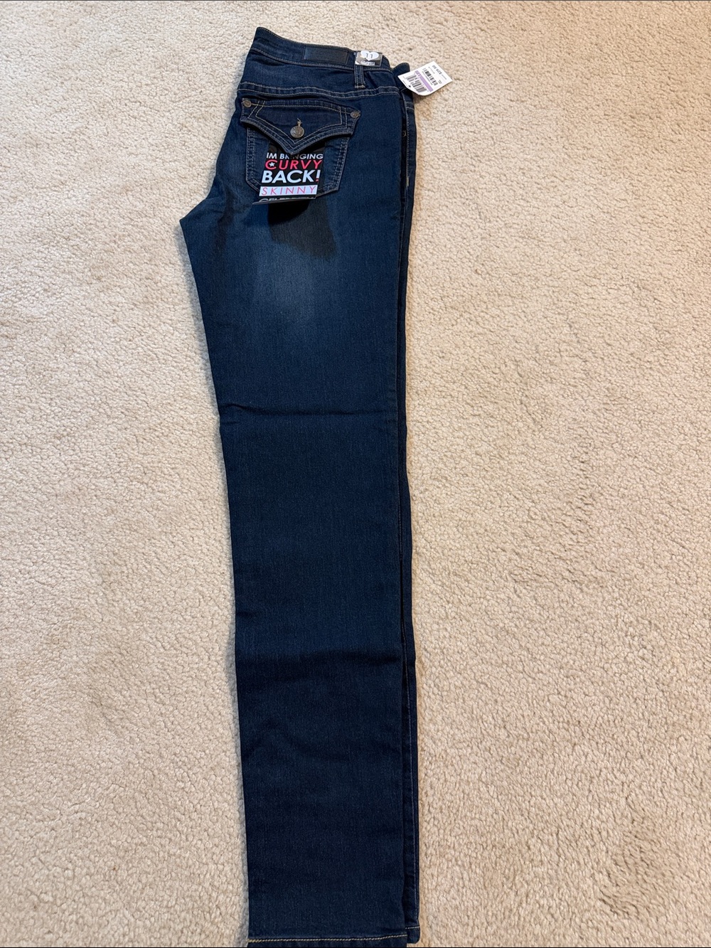 Celebrity Pink Dark Blue Skinny Jeans - Curvy Back